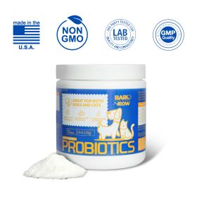 Bark And Meow Probiotics For Dogs & Cats  7 Tailored Strains  Prebiotics, Pumpkin & Carrot  5 Billion CFU Scoop Human-Grade Non-GMO, Vet-Approved (Option: Piece1)