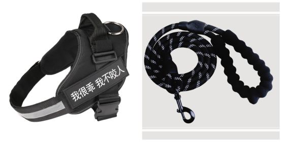 Fashion Simple Pet Leash Chest Strap Set (Option: Black-XS)